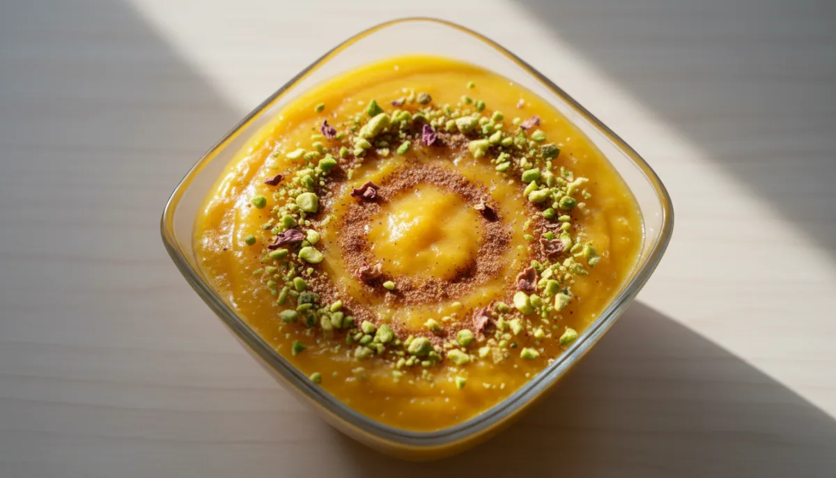Persian Rosewater Saffron Pudding