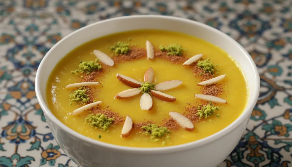Pudín Persa de Azafrán y Agua de Rosas (Sholeh Zard)