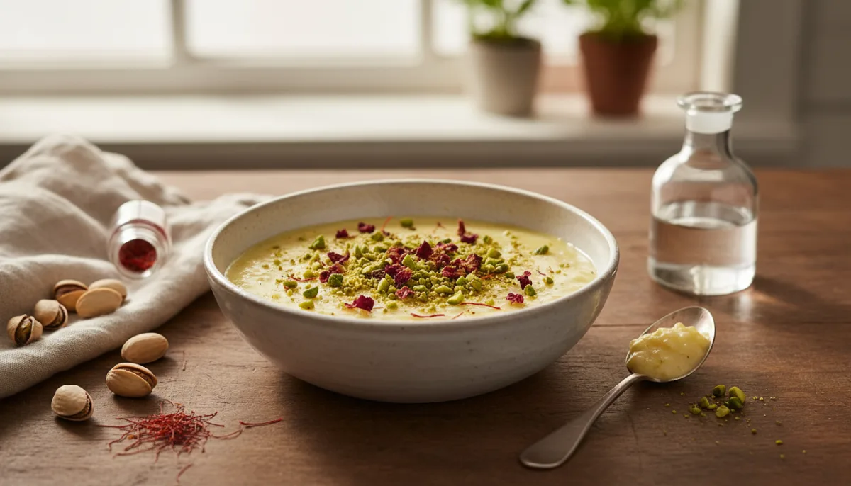 Persian Saffron and Rosewater Rice Pudding