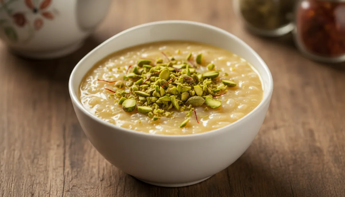 Persian Saffron Cardamom Rice Pudding