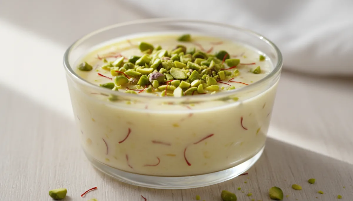 Persian Saffron Rosewater Pudding