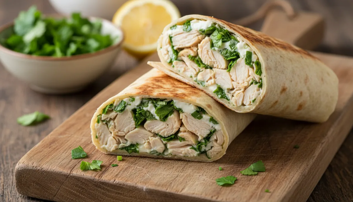 Persian Yogurt and Herb Chicken Wraps