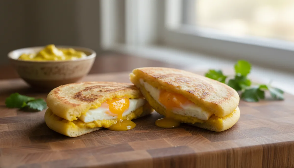 Arepa Peruane për Mëngjes me Krem Aji Amarillo