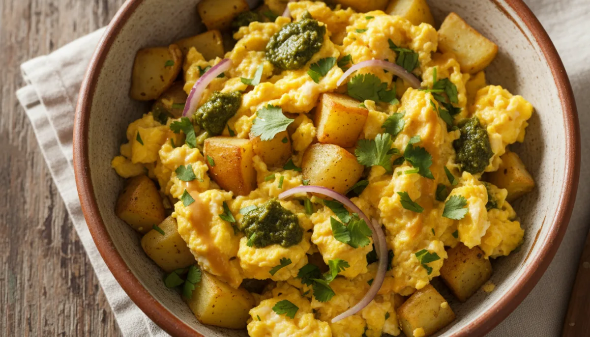 Omëletë Peruane me Huacatay për Mëngjes
