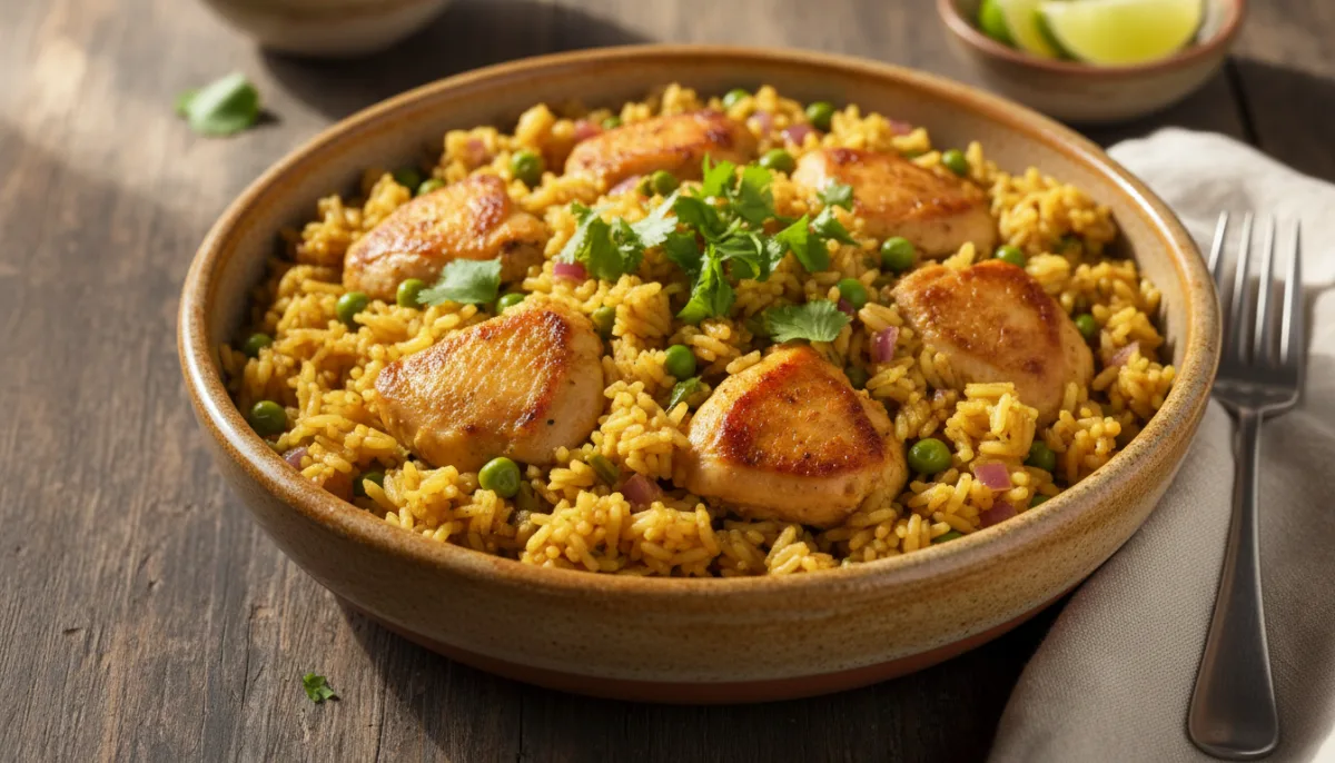 Peruvian Chicken and Rice Skillet (Arroz con Pollo Express)