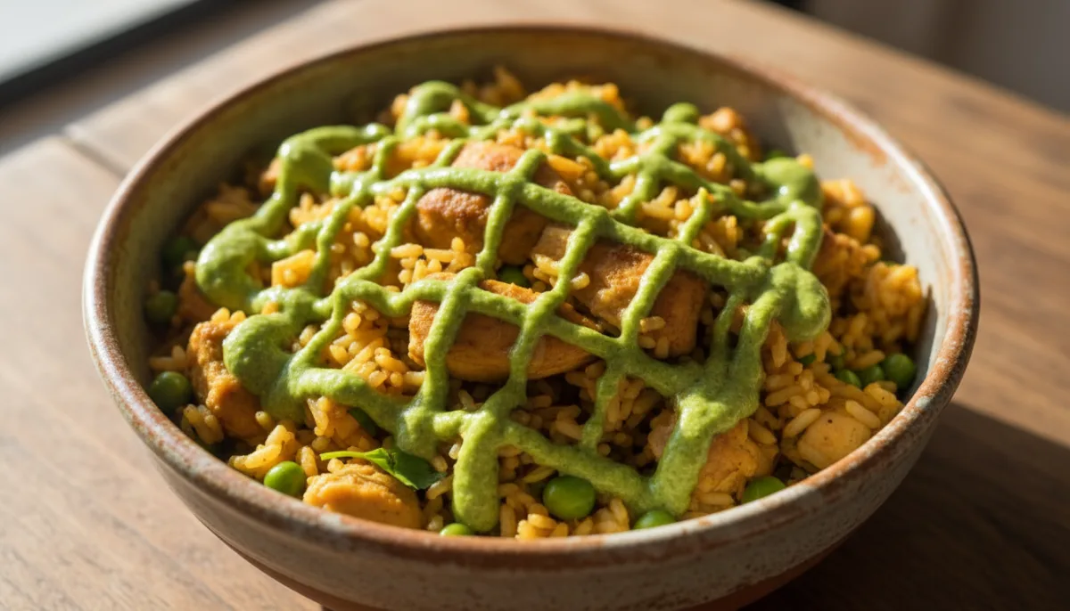 Peruvian Chicken and Rice with Aji Verde