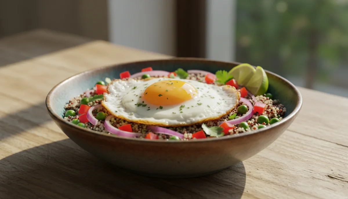 Peruvian Quinoa Breakfast Bowl with Fried Egg