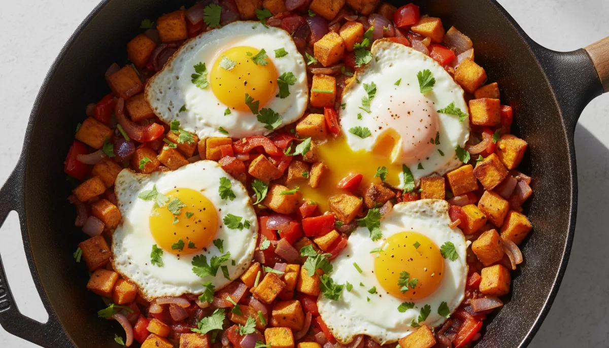 Peruvian Sweet Potato and Egg Hash