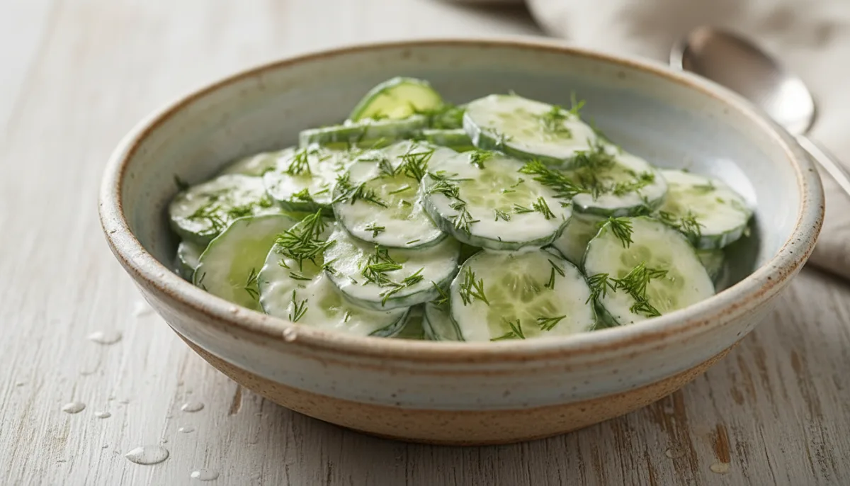 Polish Mizeria: Creamy Cucumber Salad with Fresh Dill