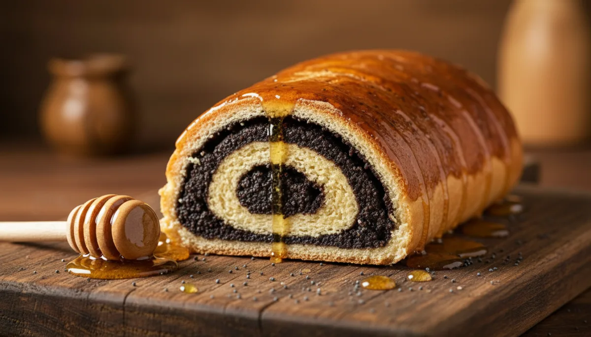 Classic Polish Makowiec: Poppy Seed Roll with Honey Glaze