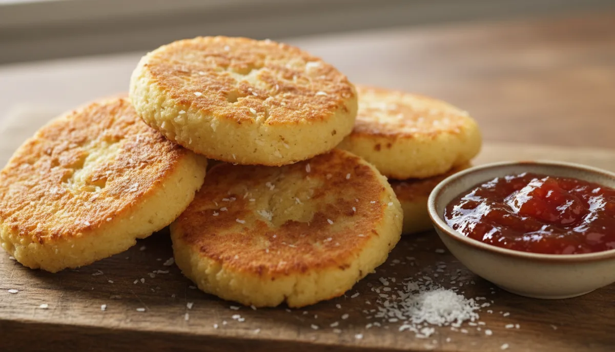 Puerto Rican Arepas de Coco with Guava Jam