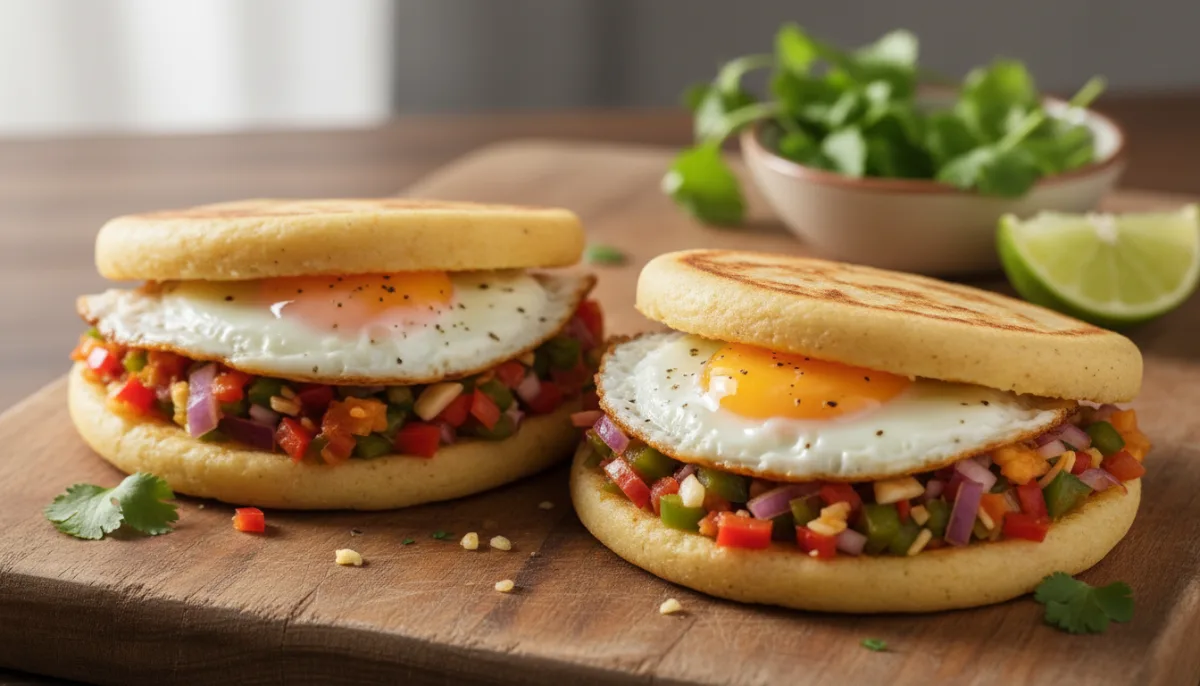 Arepas Portorikane me Sofrito Pikante dhe Vezë të Fërguara