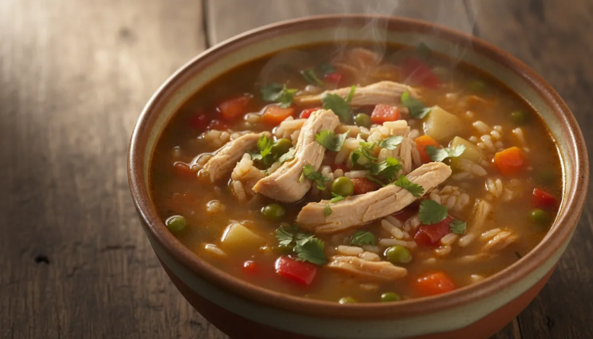 Supë e Ngopshme me Pulë dhe Oriz nga Porto Riko (Asopao de Pollo)