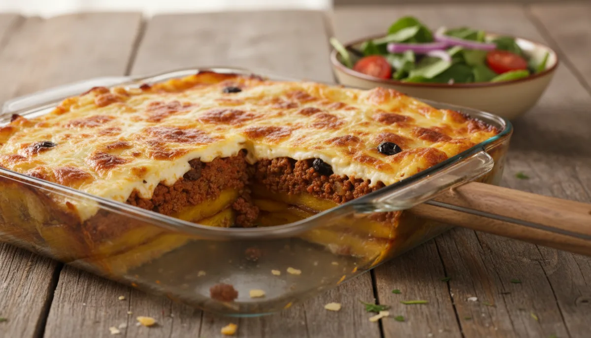 Pastelón Portorikan: Lazanjë me Banane të Ëmbla dhe Picadillo