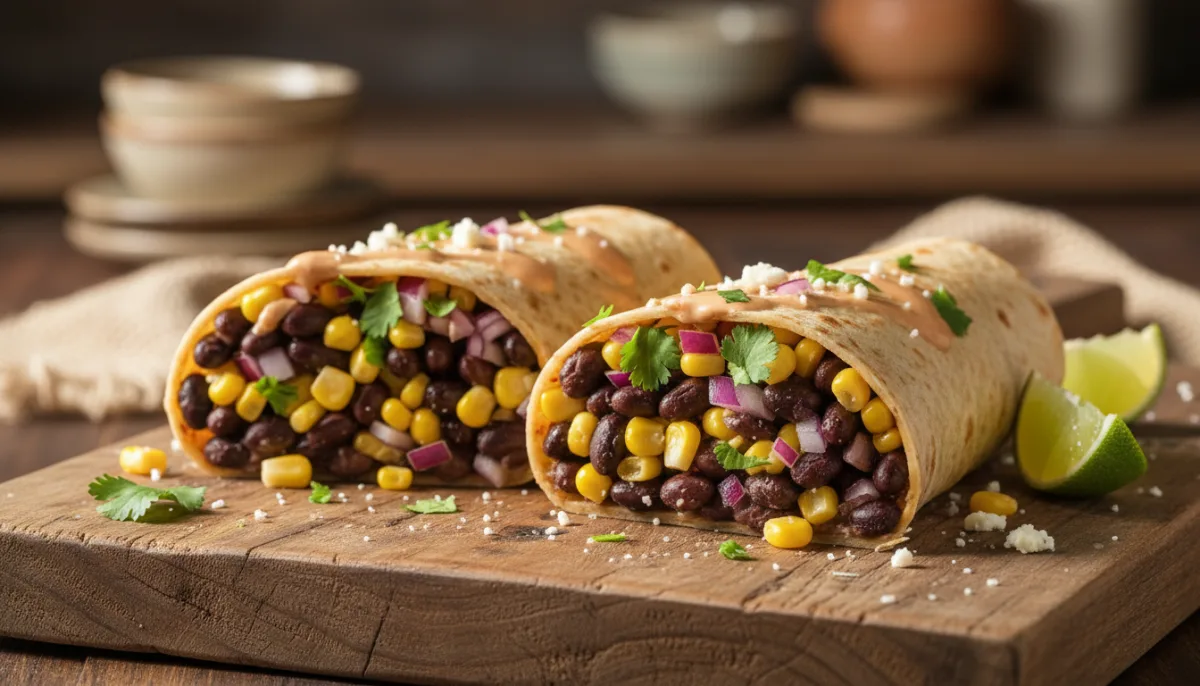 Quick Black Bean and Corn Salsa Wraps