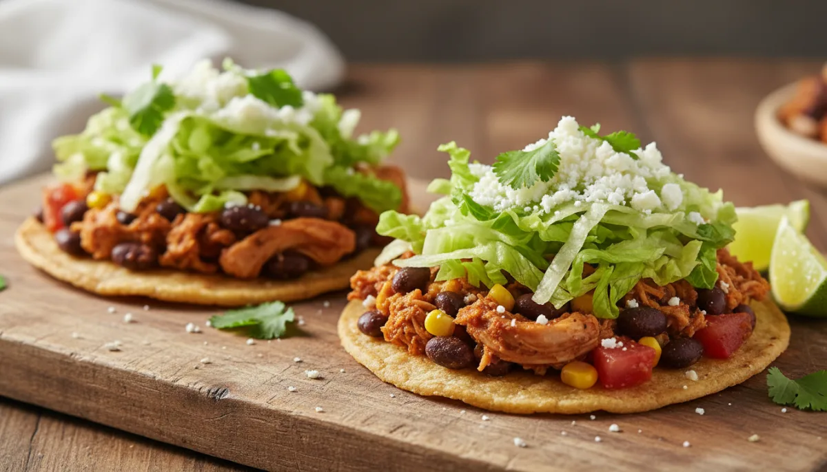 Quick Chicken and Black Bean Tostadas