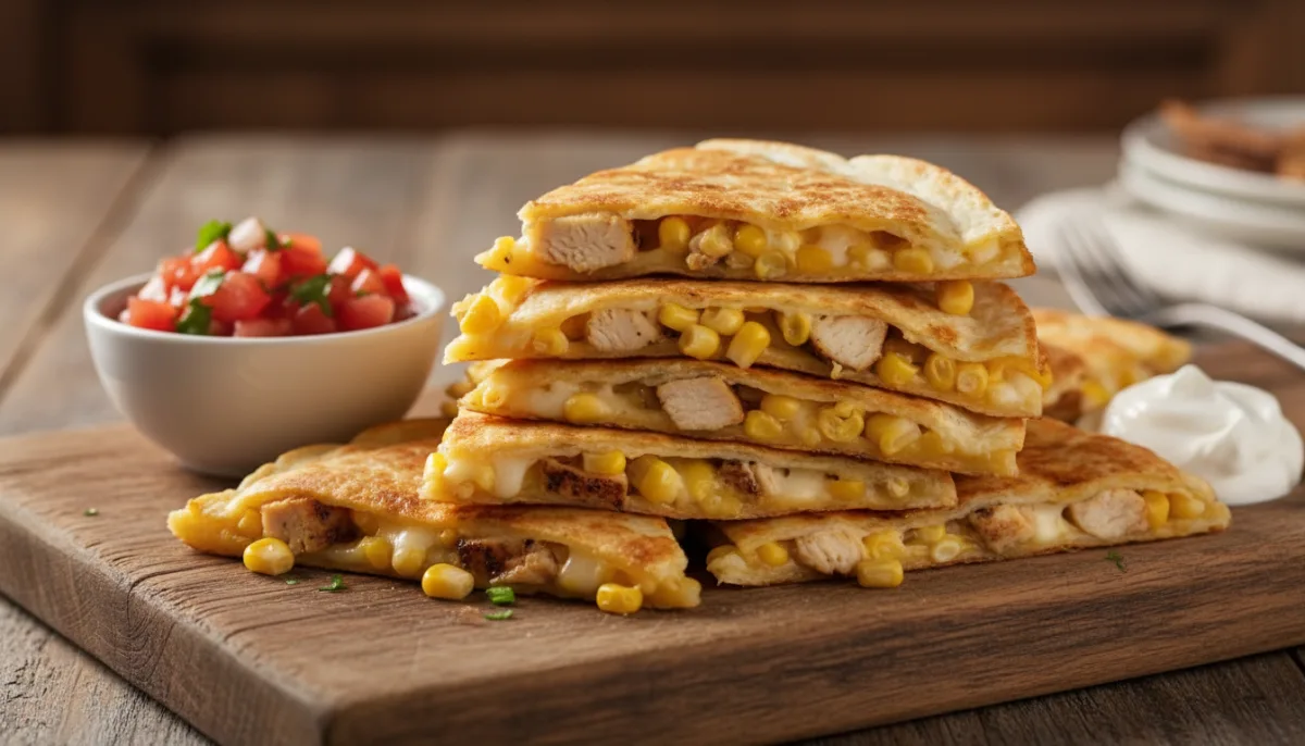 Quick Chicken and Corn Quesadillas