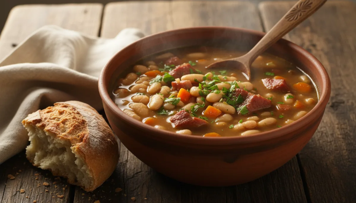 Romanian Ciorbă de Fasole cu Afumătură (Bean Soup with Smoked Meat)