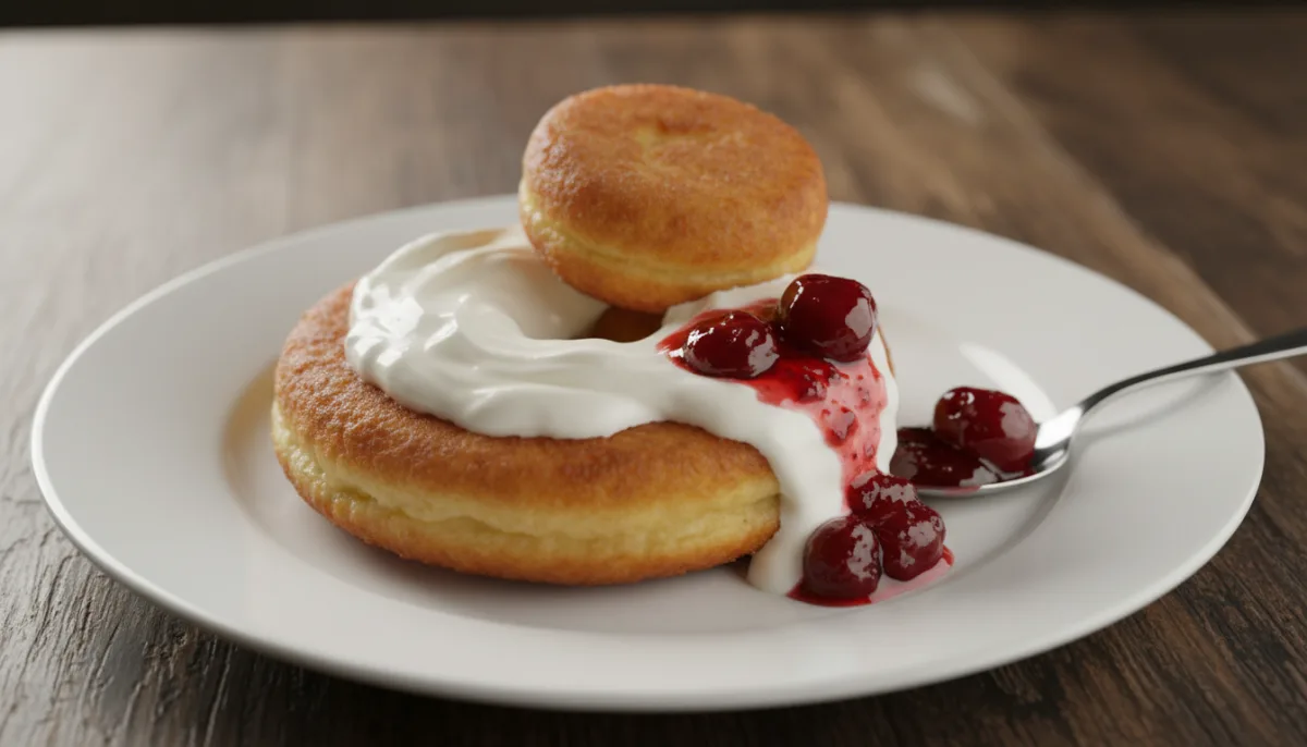 Papanasi Rumanos Auténticos: Buñuelos Dulces de Queso con Nata Agria y Mermelada