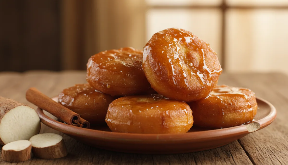 Crispy Salvadoran Yuca Fritters with Sweet Panela Syrup