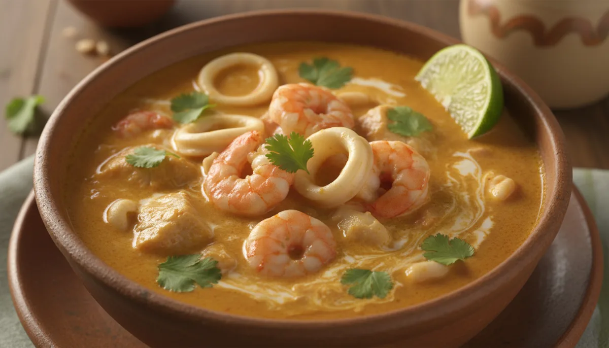 Creamy Salvadoran Seafood Soup with Fresh Cilantro