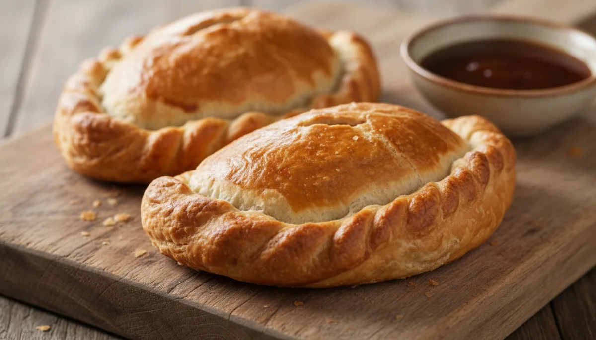 Schottische Bridies mit herzhafter Hackfleisch-Zwiebel-Füllung