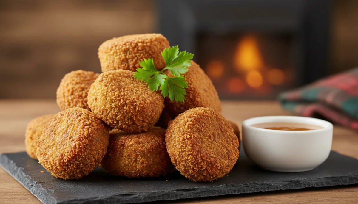 Schottische Haggis-Bonbons mit Whisky-Dip