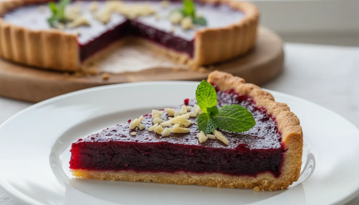 Torta Senegalesa de Bissap (Hibisco) e Gengibre com Massa Sablé