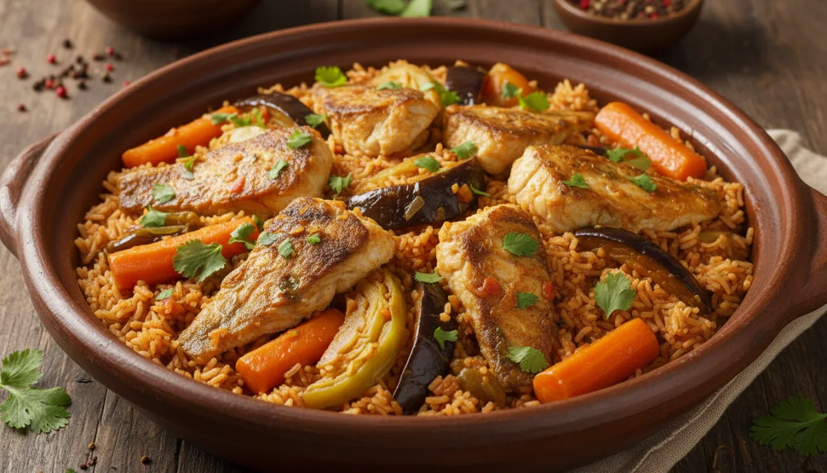 Thieboudienne Senegalez (Gjellë me Peshk dhe Oriz)