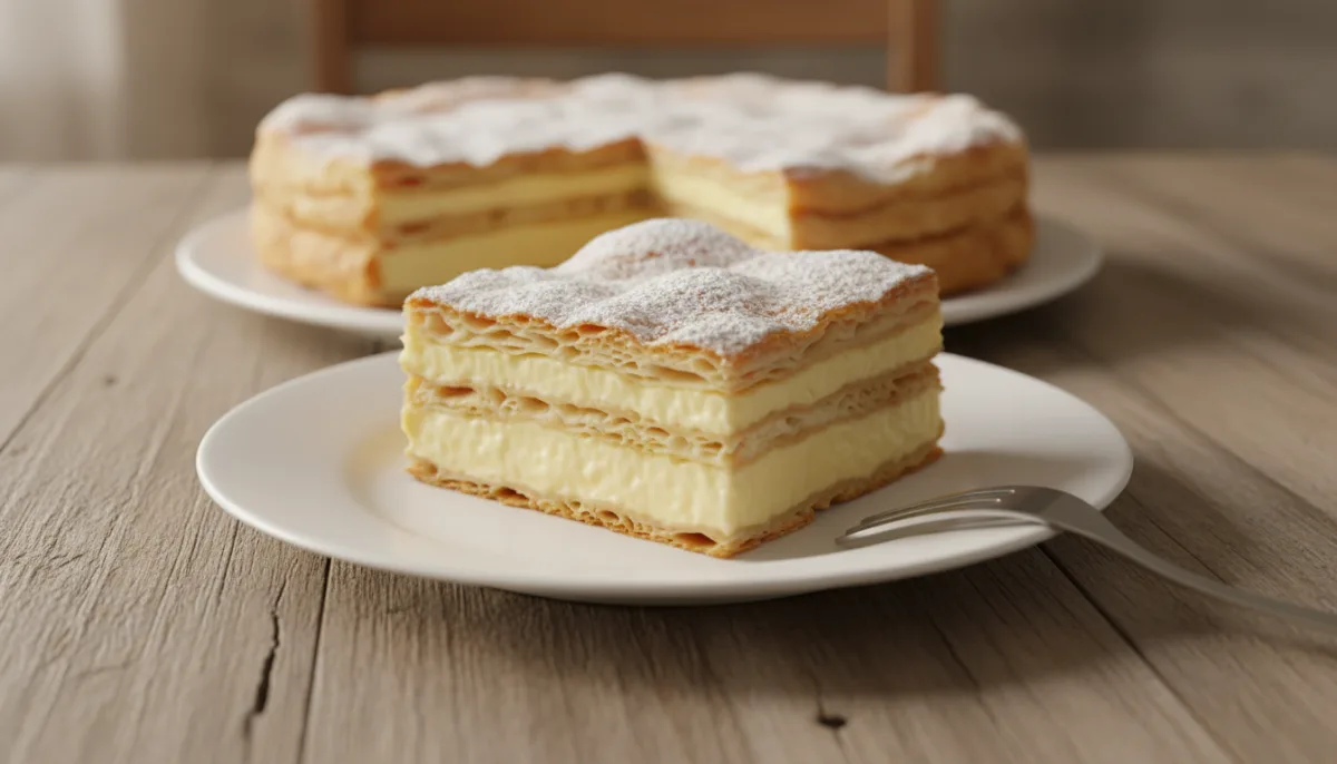 Classic Serbian Krempita: Vanilla Custard & Puff Pastry Delight
