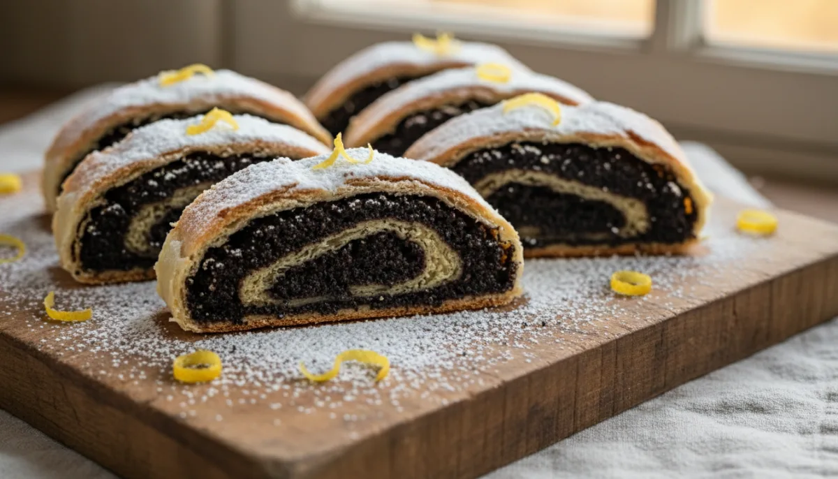 Strudel Sérvio de Sementes de Papoula (Štrudla sa Makom) com Raspas de Limão