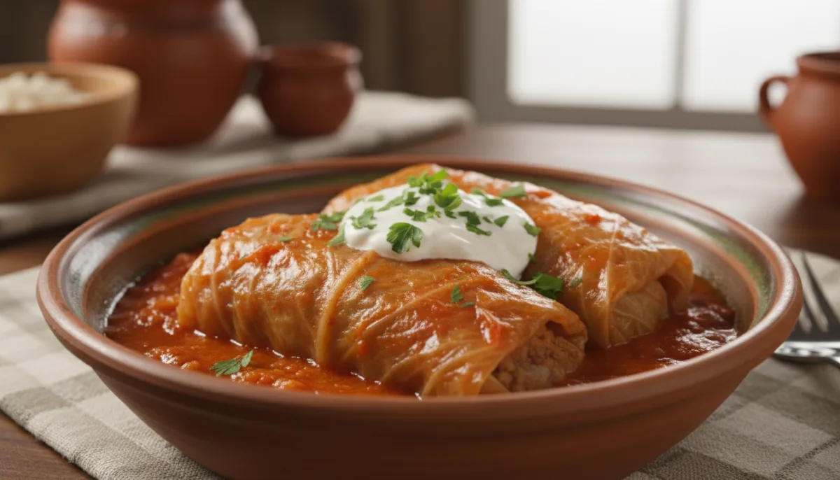 Sarma Serbe : Rouleaux de Chou Farcis au Porc Fumé et Choucroute