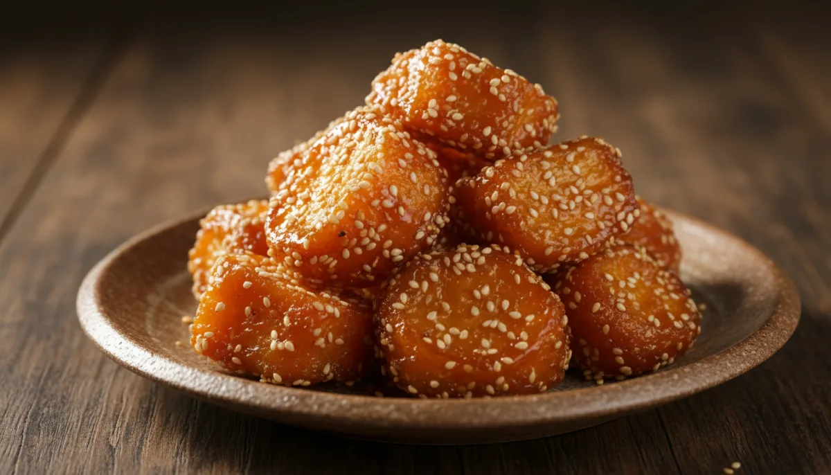 Sichuan Candied Sweet Potatoes with Toasted Sesame Seeds