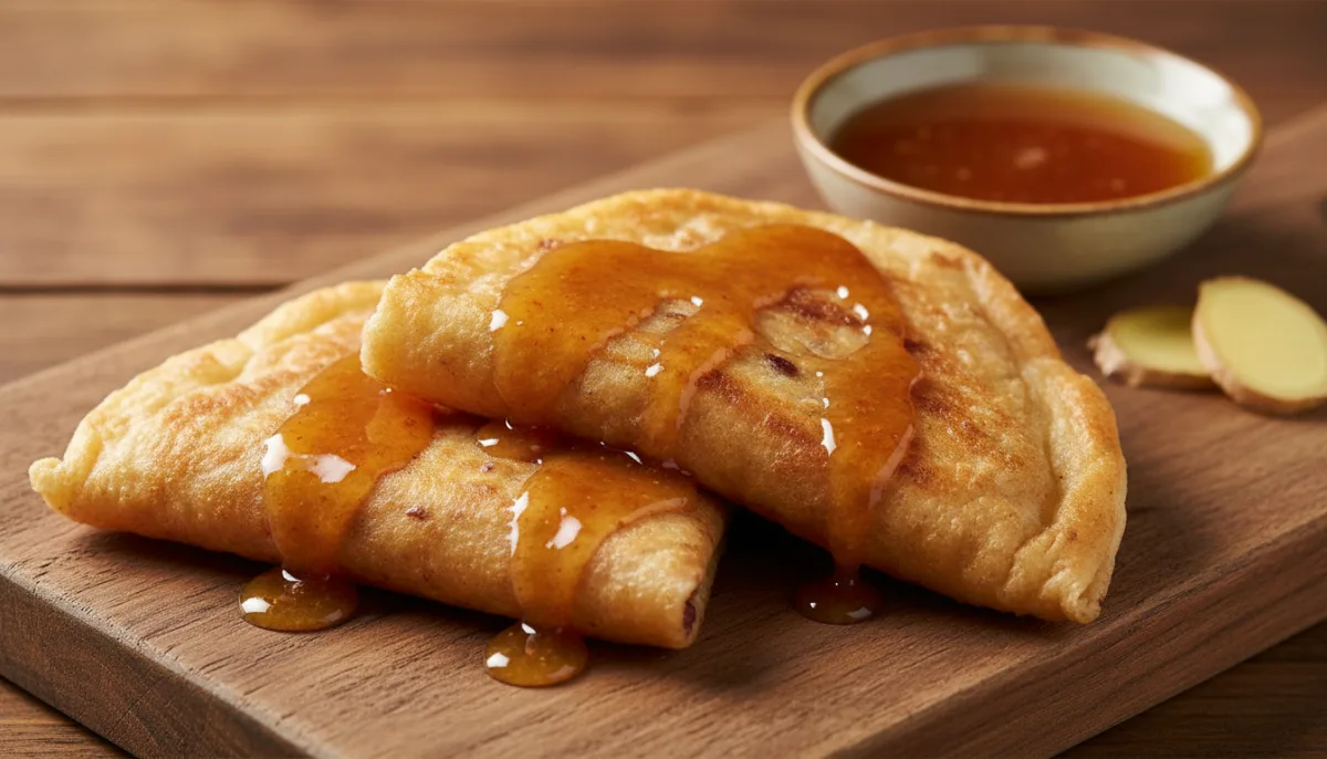 Sichuan Red Bean Pancakes with Zesty Ginger Syrup