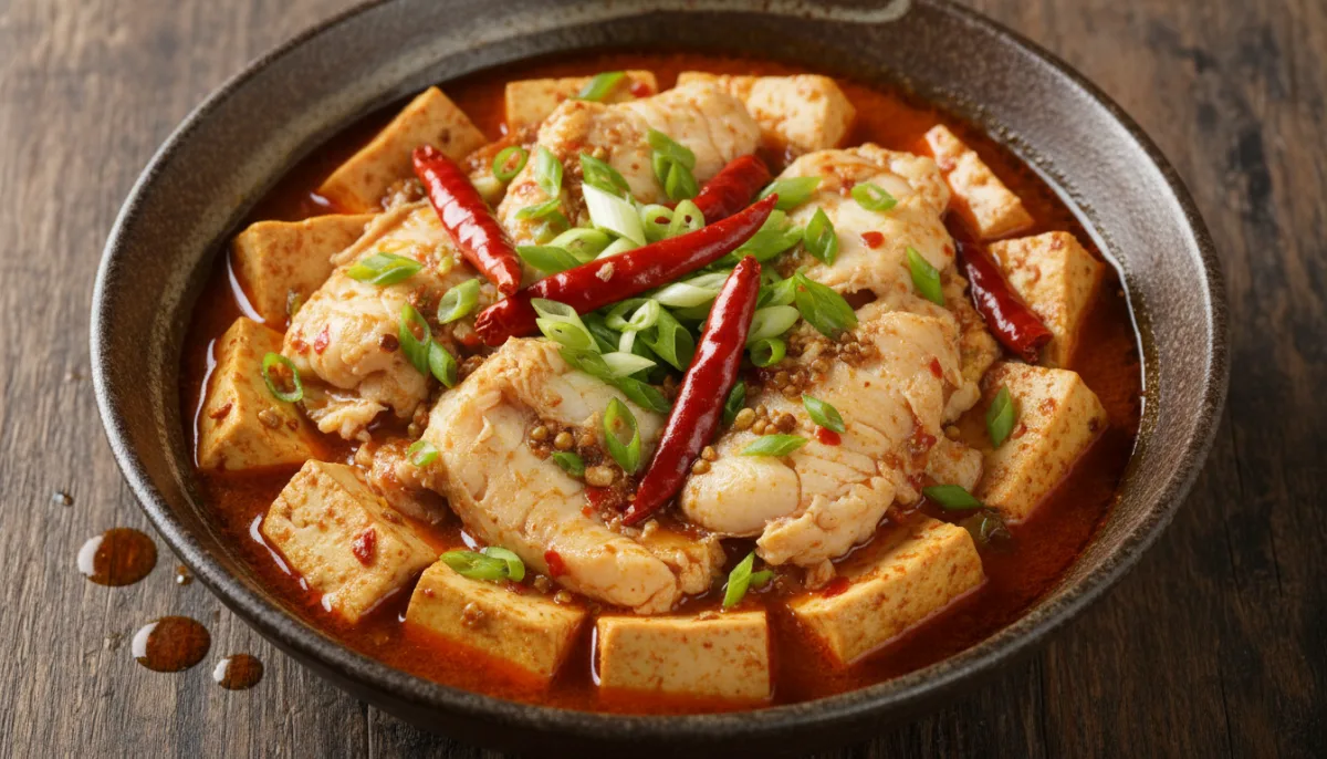Sichuan Spicy Braised Fish with Tofu and Broad Bean Paste