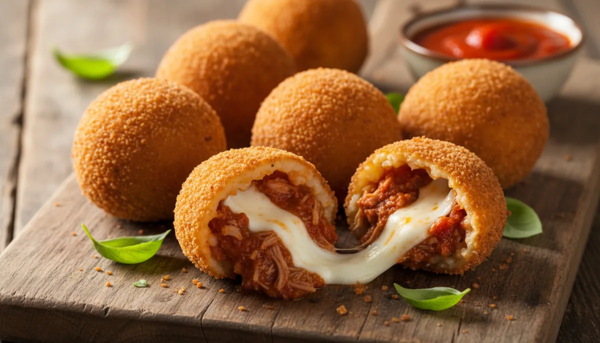 Sizilianische Arancini mit Ragù und Mozzarella