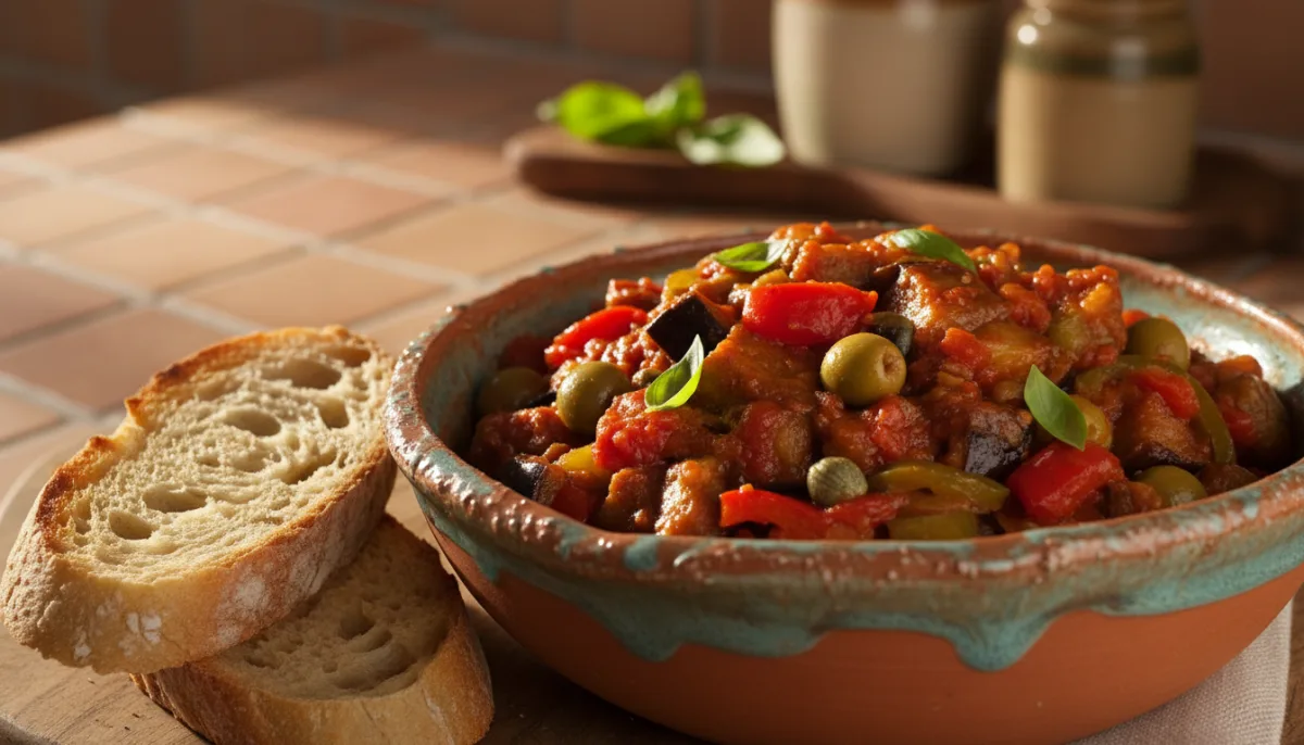 Sicilian Caponata with Toasted Bread