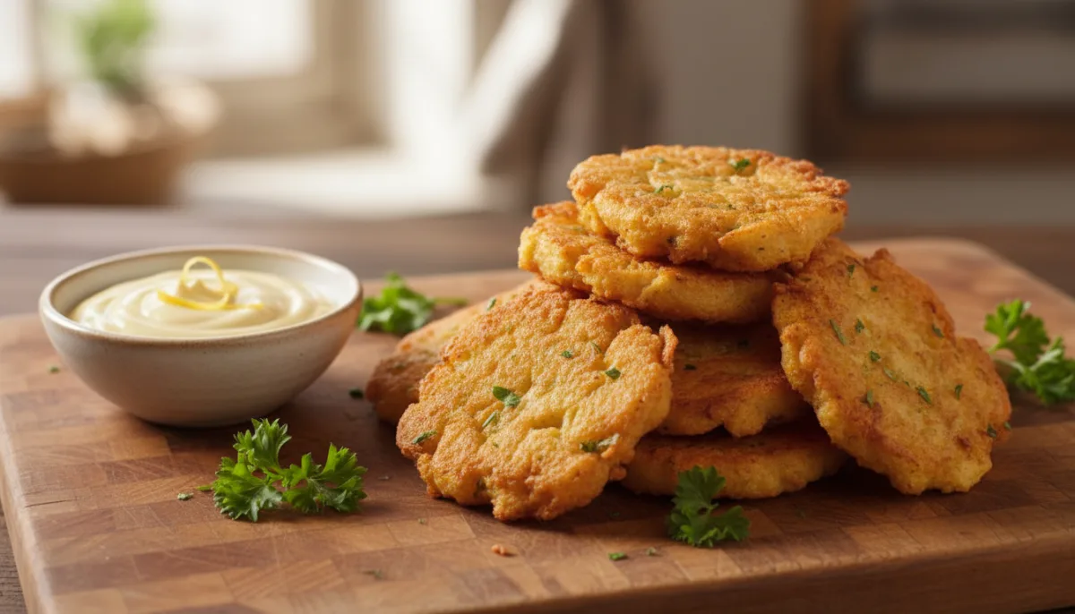 Petulla Qiqrash Siciliane (Panelle) me Aioli Limoni