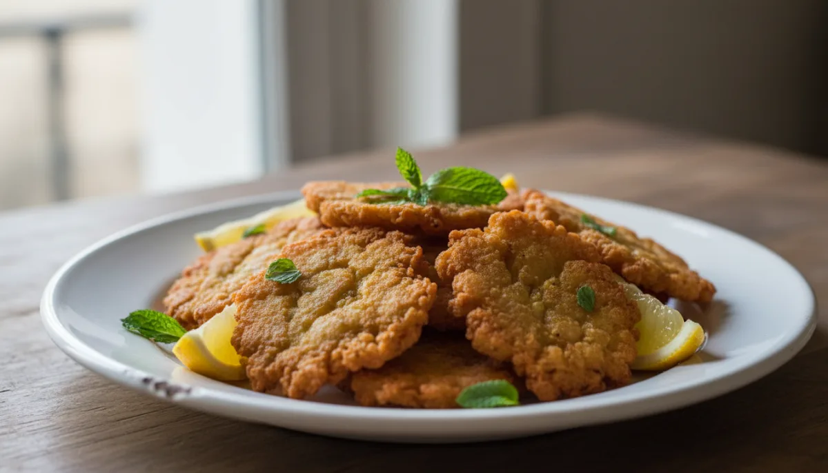 Sicilian Panelle (Chickpea Fritters) with Lemon and Mint