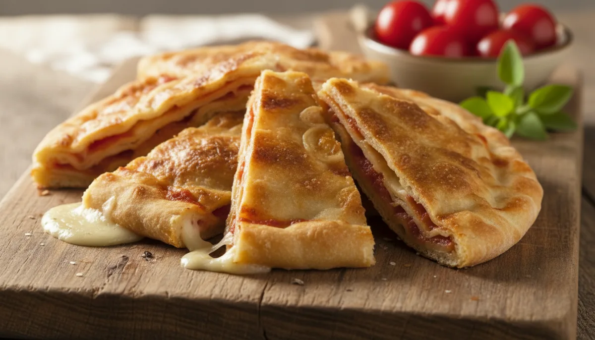 Sicilian Scaccia Ragusana with Tomato and Cheese