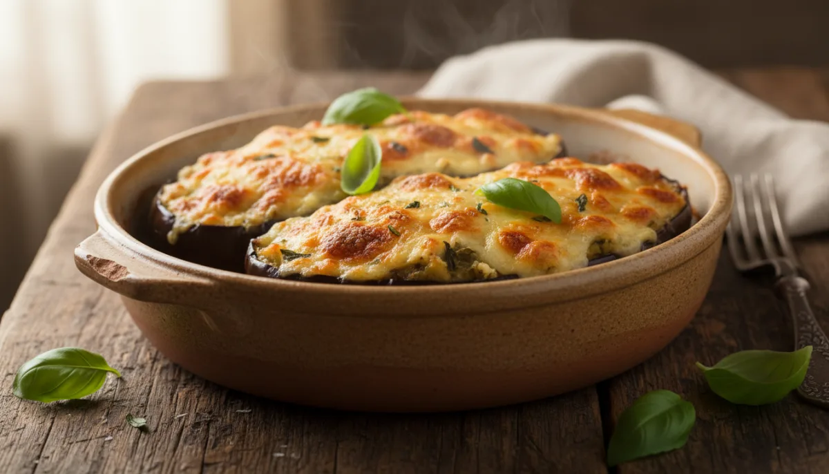 Baked Sicilian Eggplant with Ricotta and Fresh Herbs