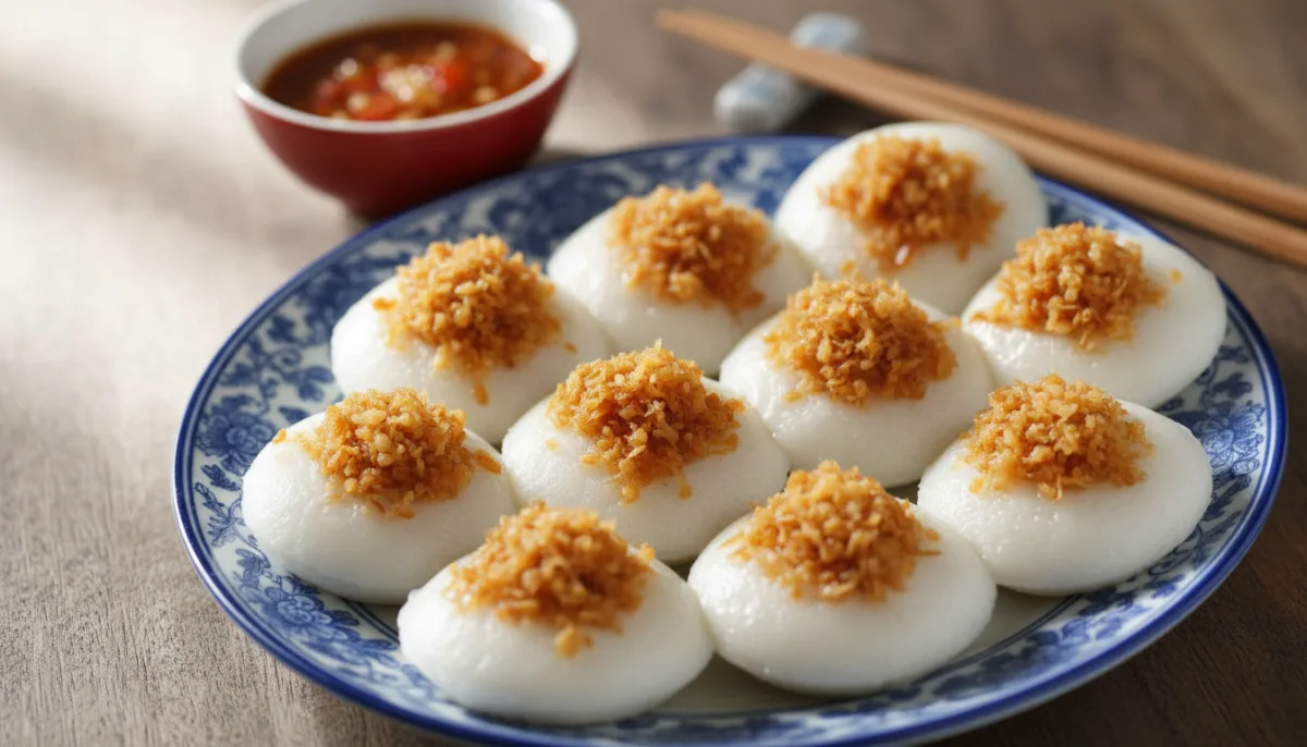 Chwee Kueh Klasike Singaporiane me Mbushje Shqetoje Rrepkash të Konservuara