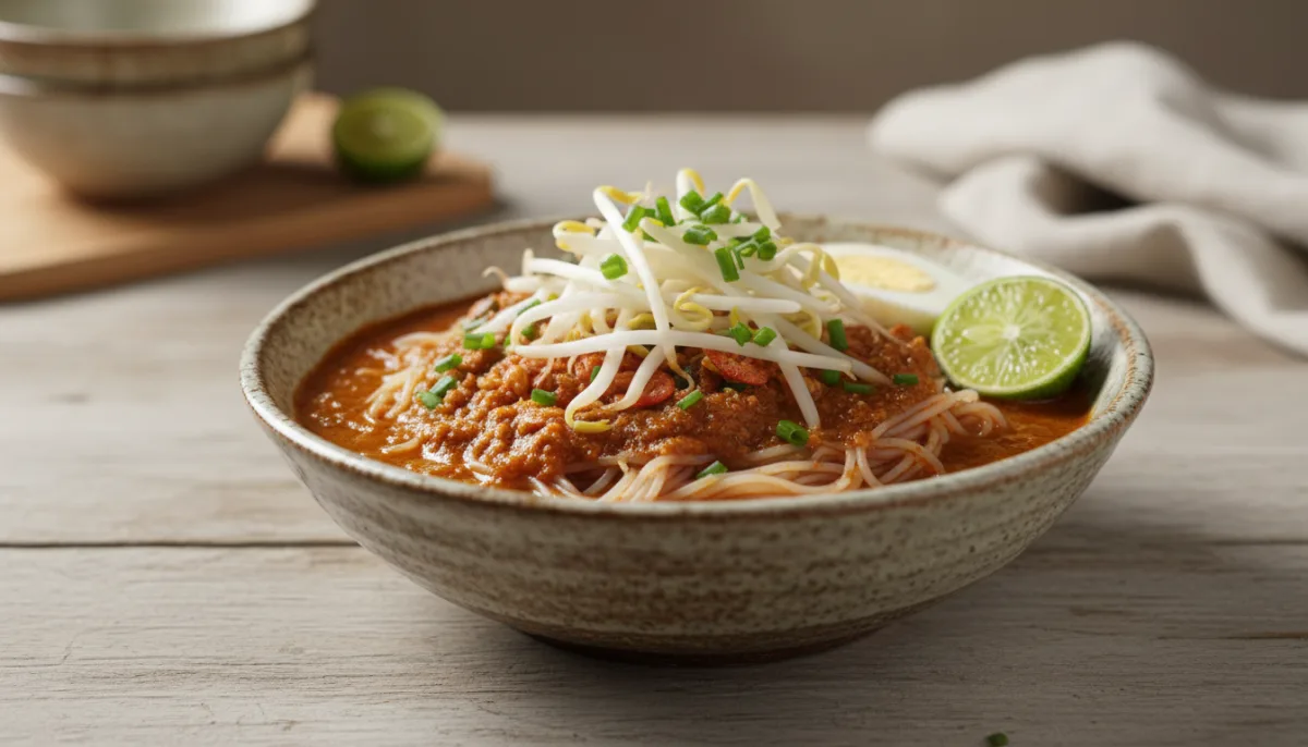 Authentic Singaporean Mee Siam with Tangy Gravy