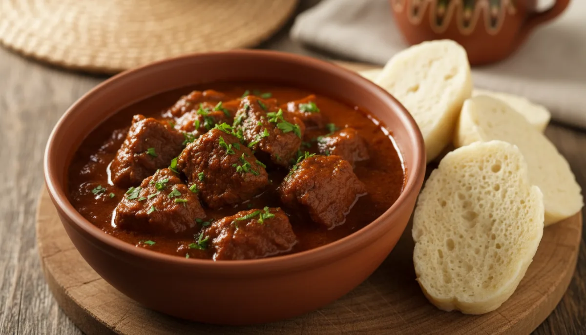 Slowakisches Gulasch mit Zartem Rindfleisch und Paprika
