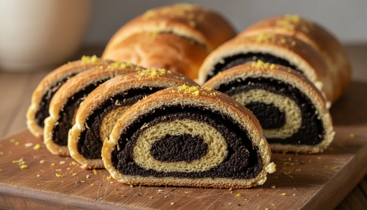 Slovak Makový Koláč: Poppy Seed Roll with Lemon Zest