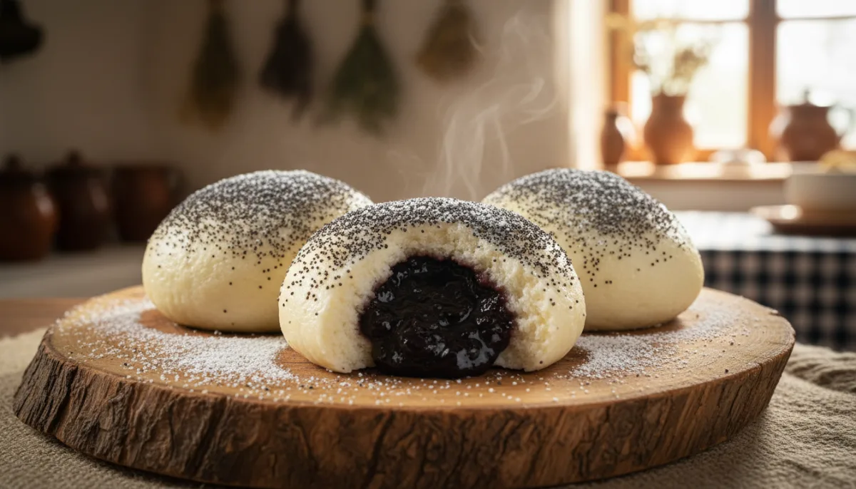 Steamed Plum Jam Buns with Poppy Seeds (Parené Buchty)