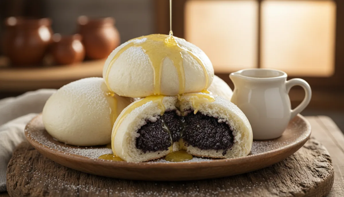 Slovak Parené Buchty with Poppy Seed Filling and Melted Butter