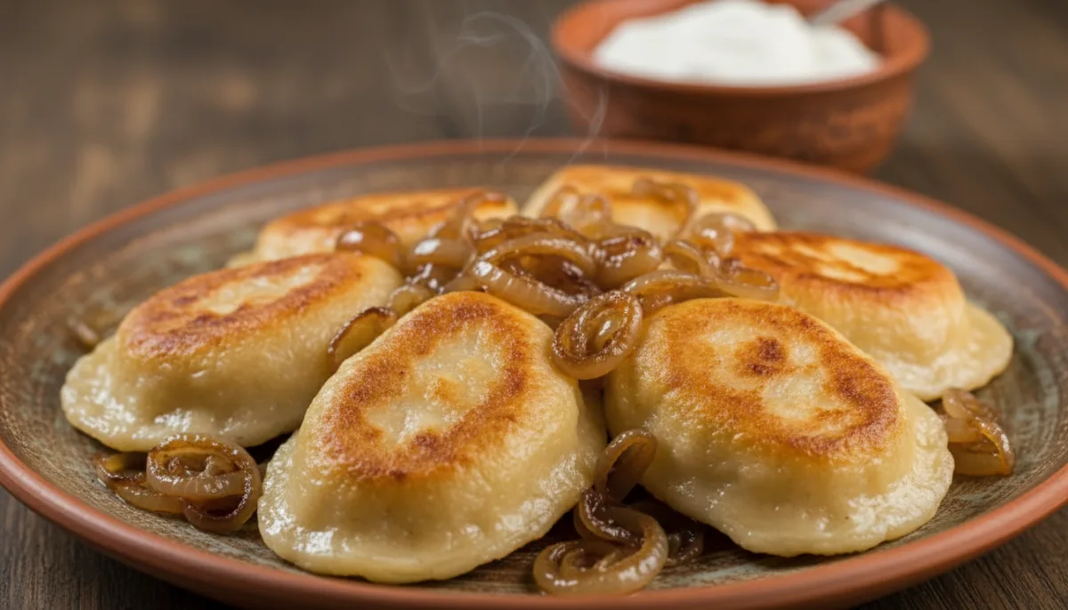 Slovak Potato and Cheese Dumplings (Pirohy) with Caramelized Onions