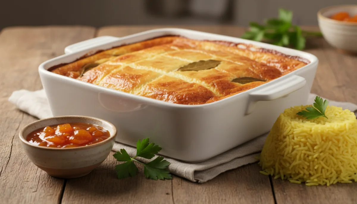 Bobotie Afrikane e Jugut me Çatni Kajsie