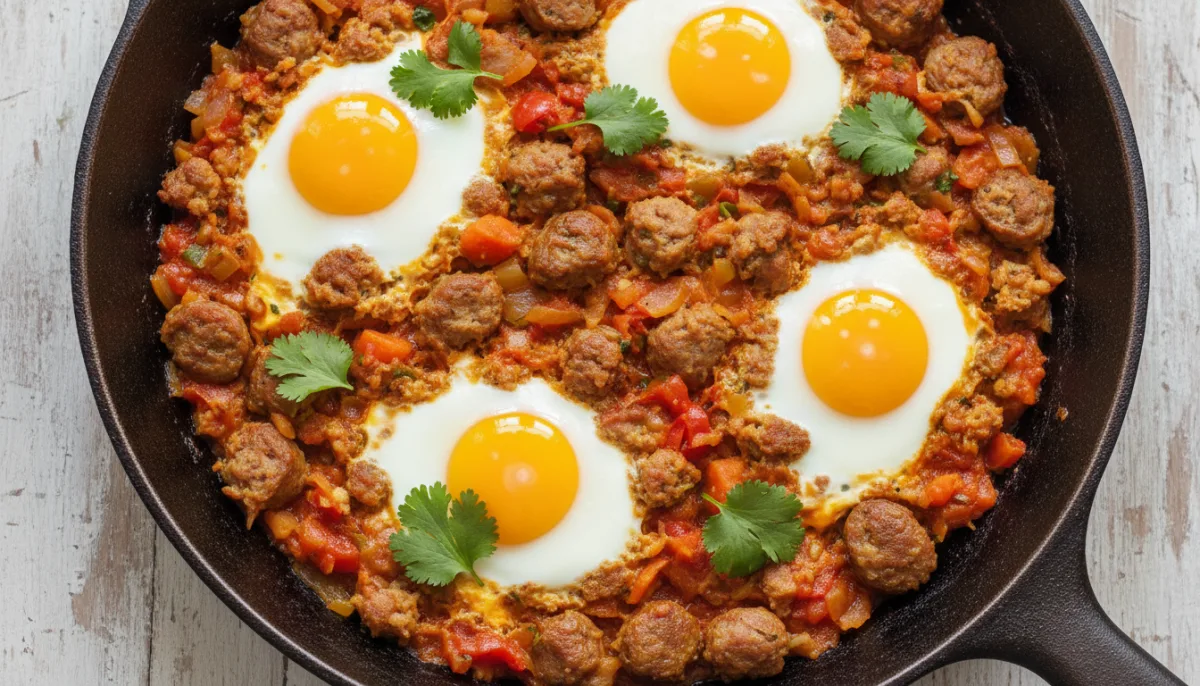 Tiganj i Mëngjesit me Boerewors dhe Chakalaka nga Afrika e Jugut